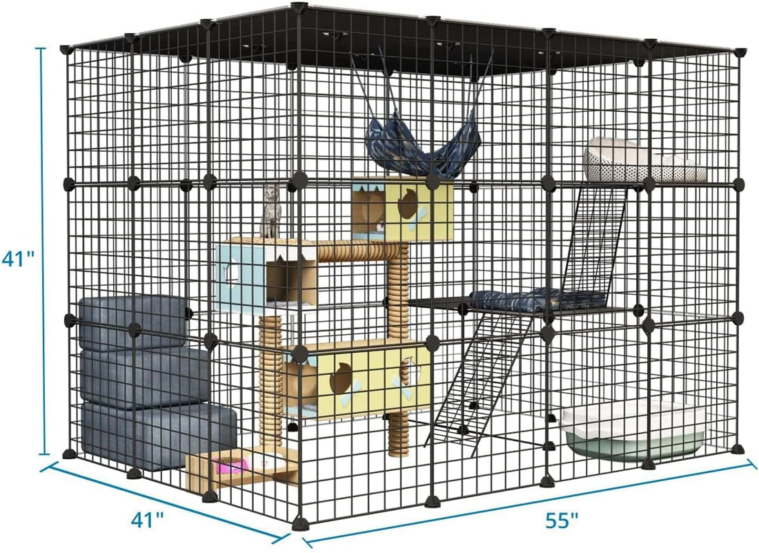 Oneluck 41 Inch Catio Outdoor Cat Enclosure with Super Large Enter