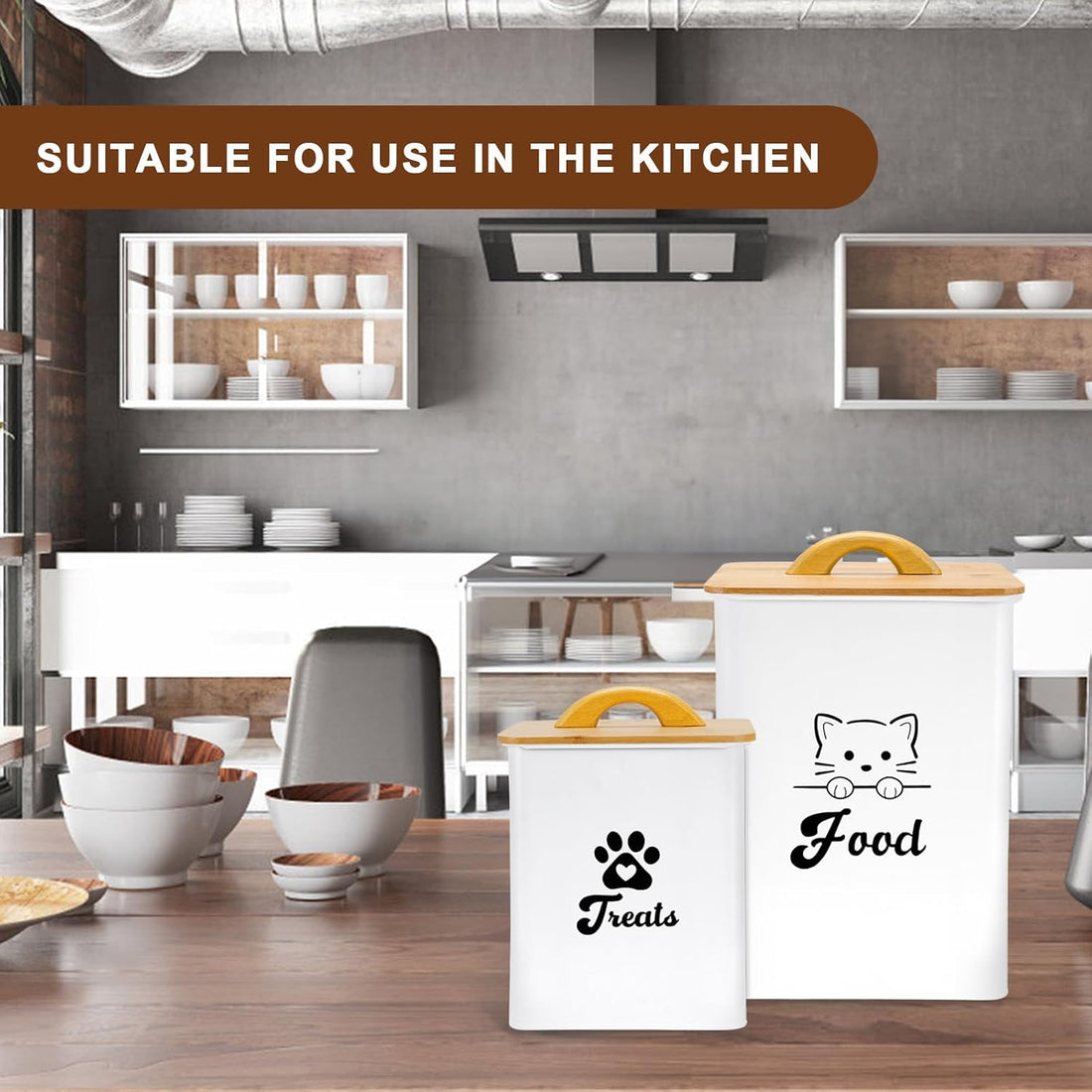 Dekosilave Cat Food Storage Container with Scoop