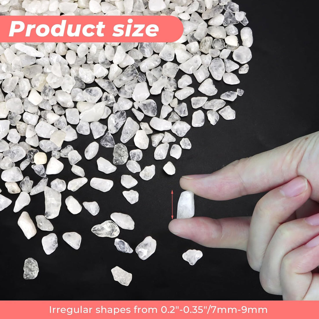 Twdrer 2lb Natural White Crystal Quartz Chips