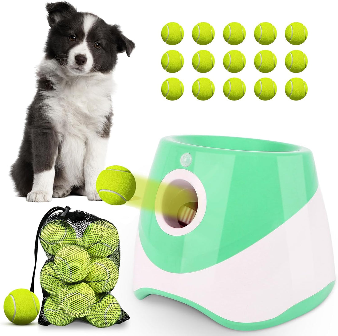 FAHKNS Automatic Dog Ball Launcher for Small Dogs