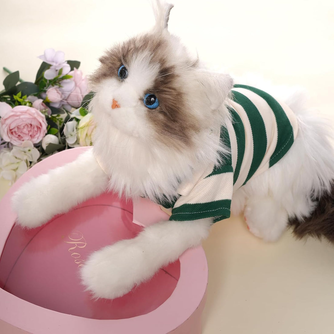 Pistha Dog Shirt Polo Shirt Striped Puppy Clothes for Boy Girl Pets