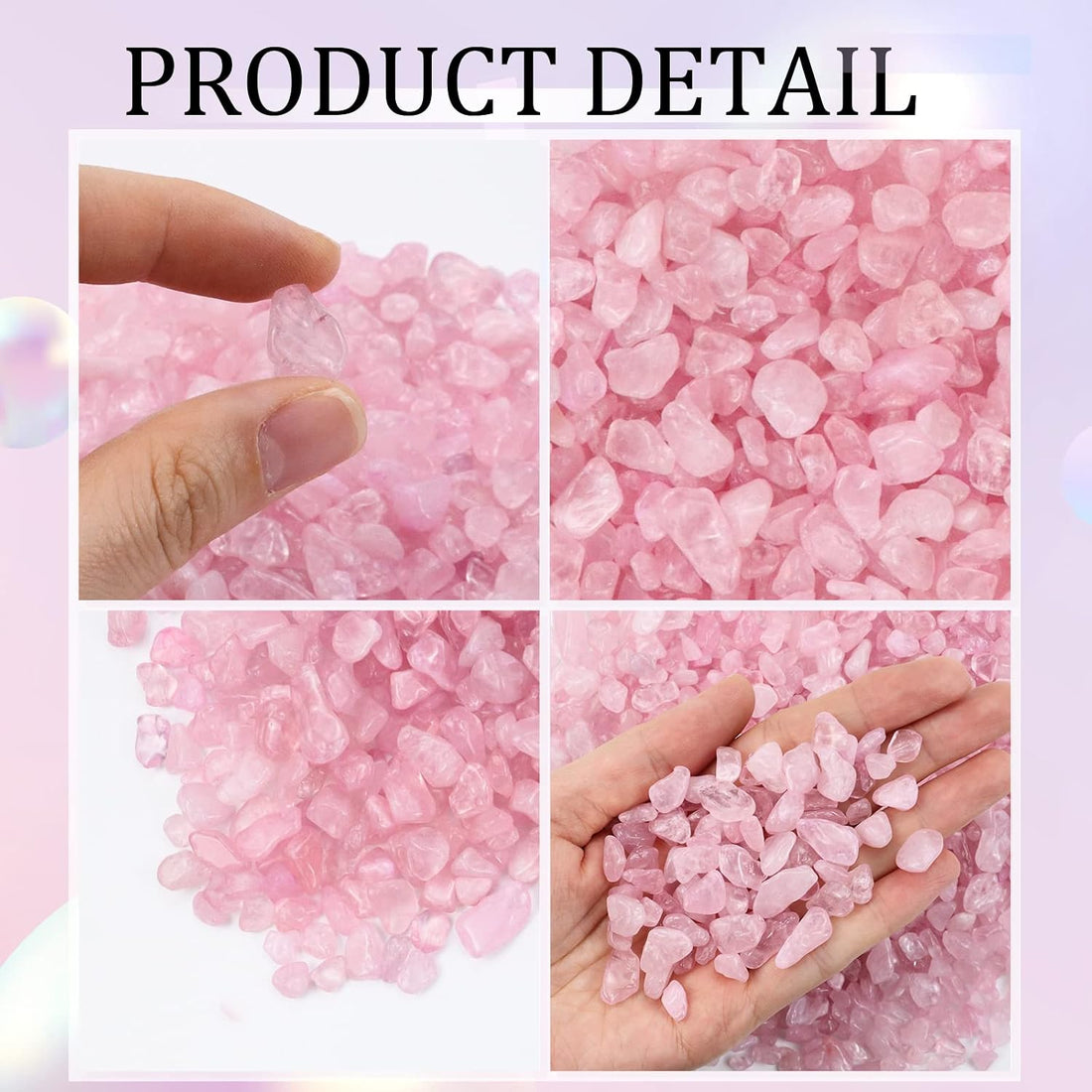 Twdrer 2lb Natural Rose Pink Quartz Crystal Chips