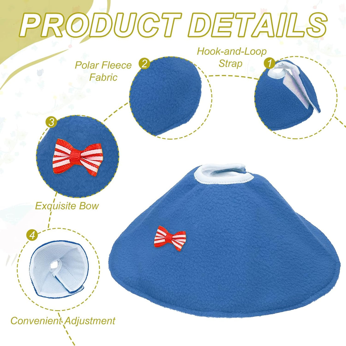 Bird Collars Protective Recovery Cones Blue XL 3Pcs