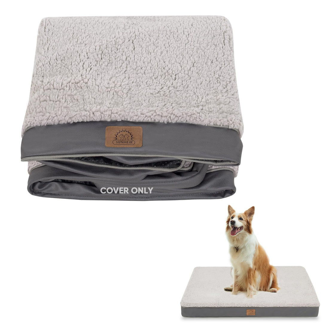 Sunheir Washable Large Dog Bed Covers Soft Plush Replacement
