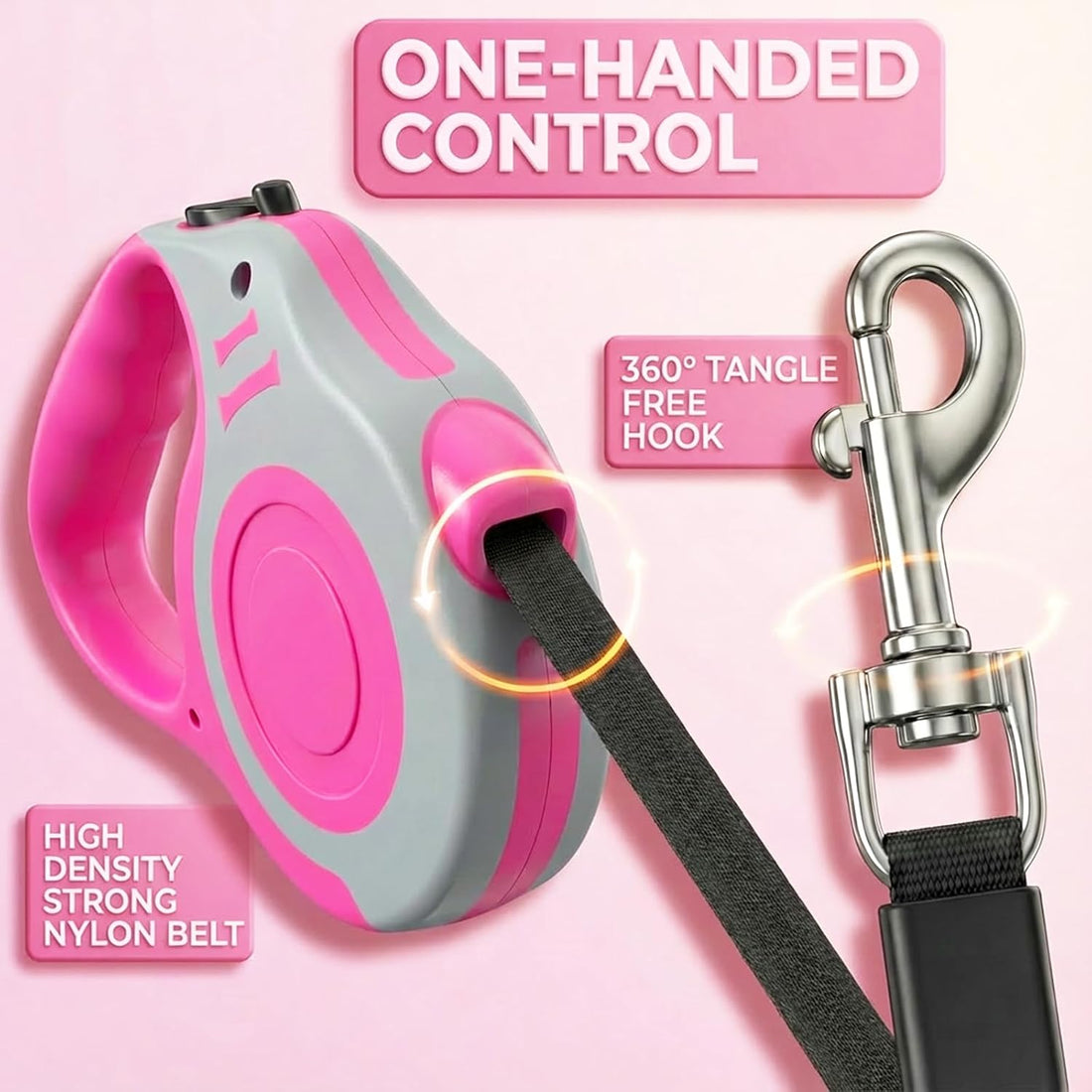 Retractable Dog Leash Lightweight 10/16FT Leash with Non-Slip Handle
