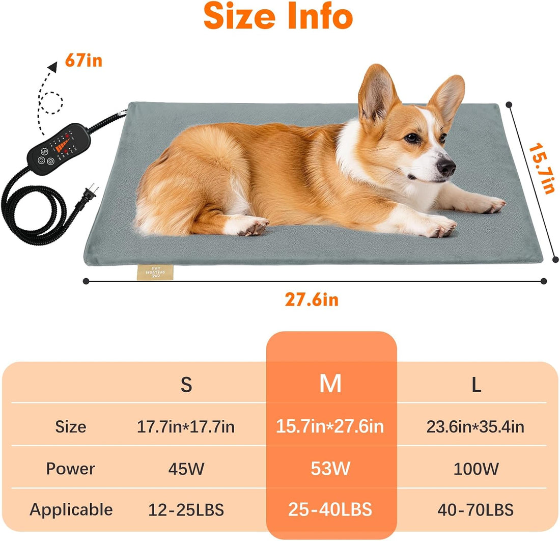 Vannon Pet Heating Pad for Dogs & Cats, Adjustable Heat with Timer