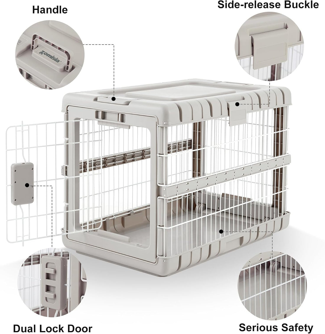 ZOMISIA Collapsible Dog Crate for Dogs