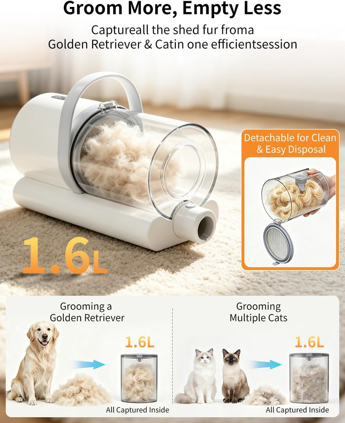 ZKSCOOL Dog Grooming Kit & Dog Grooming Vacuum with Suction