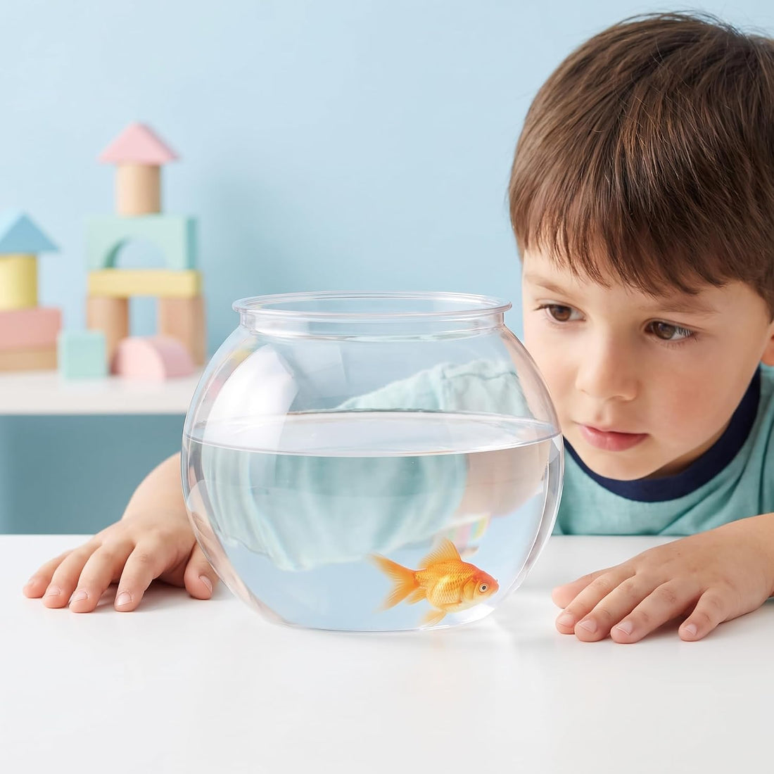 POPETPOP Plastic Aquarium Betta Fish Tank 1 Gallon Clear Goldfish