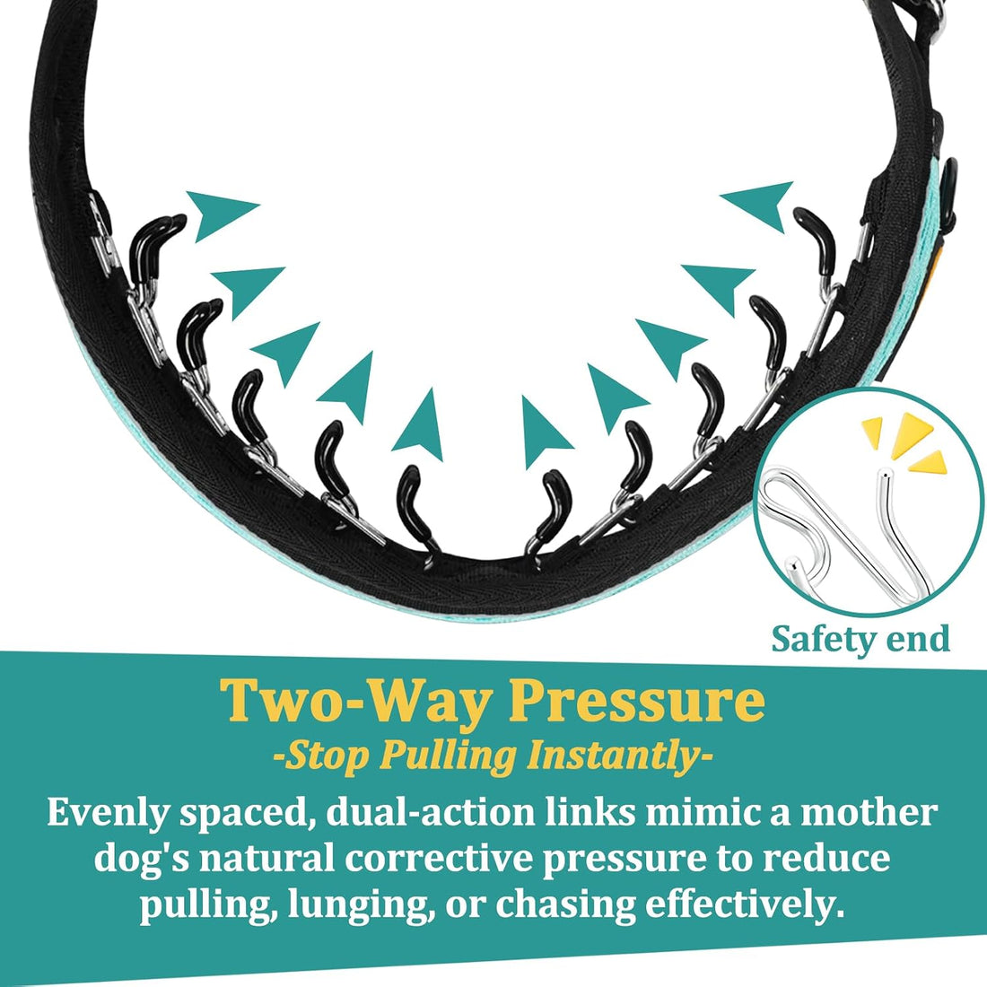 Mayerzon No Pull Collar for Large Medium Dogs Walking that Pull, Cyan