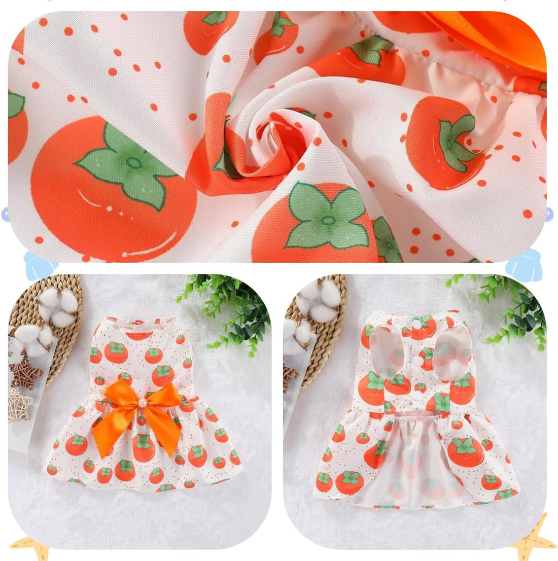 4 Pcs Dog Dress Cute Cat Dress Puppy Skirt Summer Dog Clothes Pet