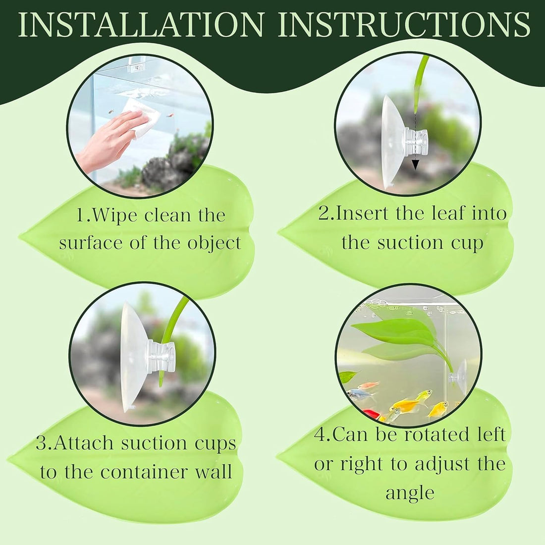 9-Pack Plastic Leaf Decor Decorations with Suction Cups