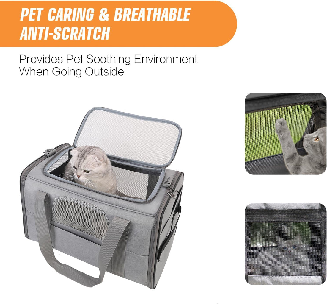 Pet Carrier with Wheels - Soft-Side Wheeled Cat Carrier for Dogs