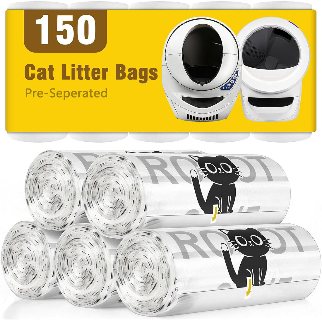 Litter Box Liners 120 Count for Litter R.o.bot 3/4/5-25.2 x 23.6 IN