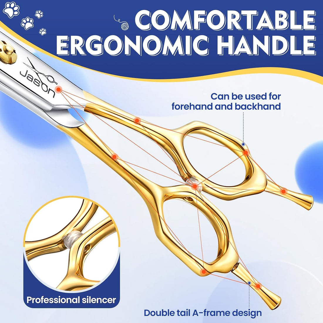 JASON Curved Dog Thinning Scissors