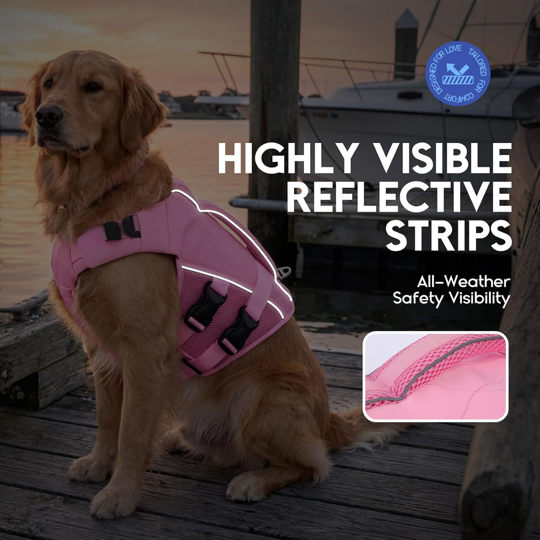 ASENKU Dog Life Jacket, High Floatation Dog Swimming Vest with Rescue