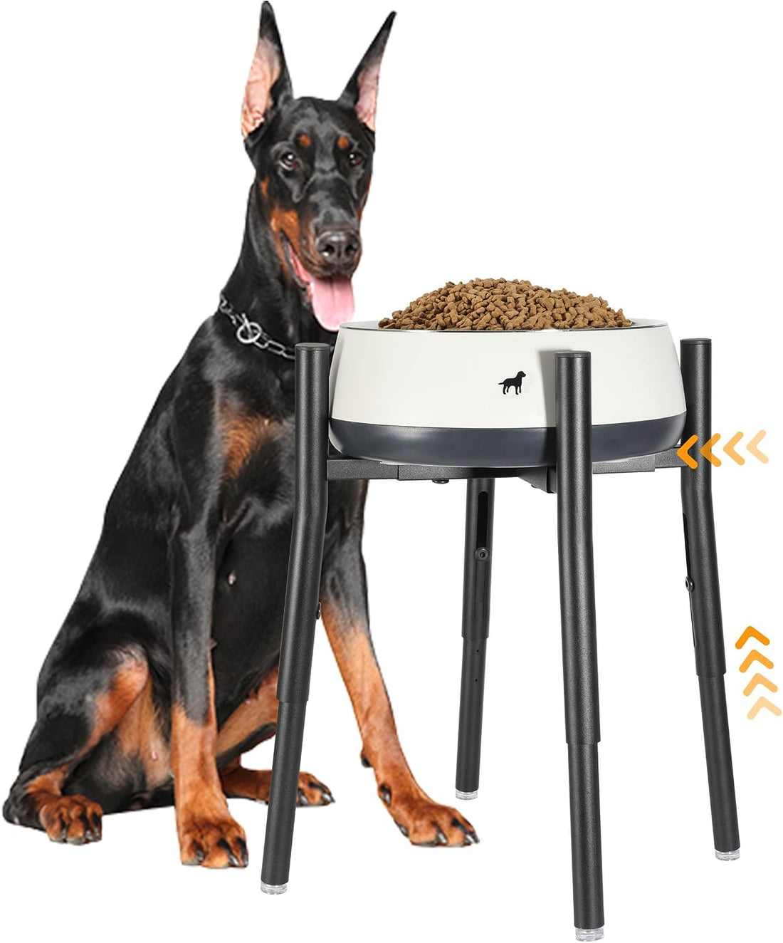 PROERR Raised Single Dog Bowl Stand for Medium Large,Adjustable