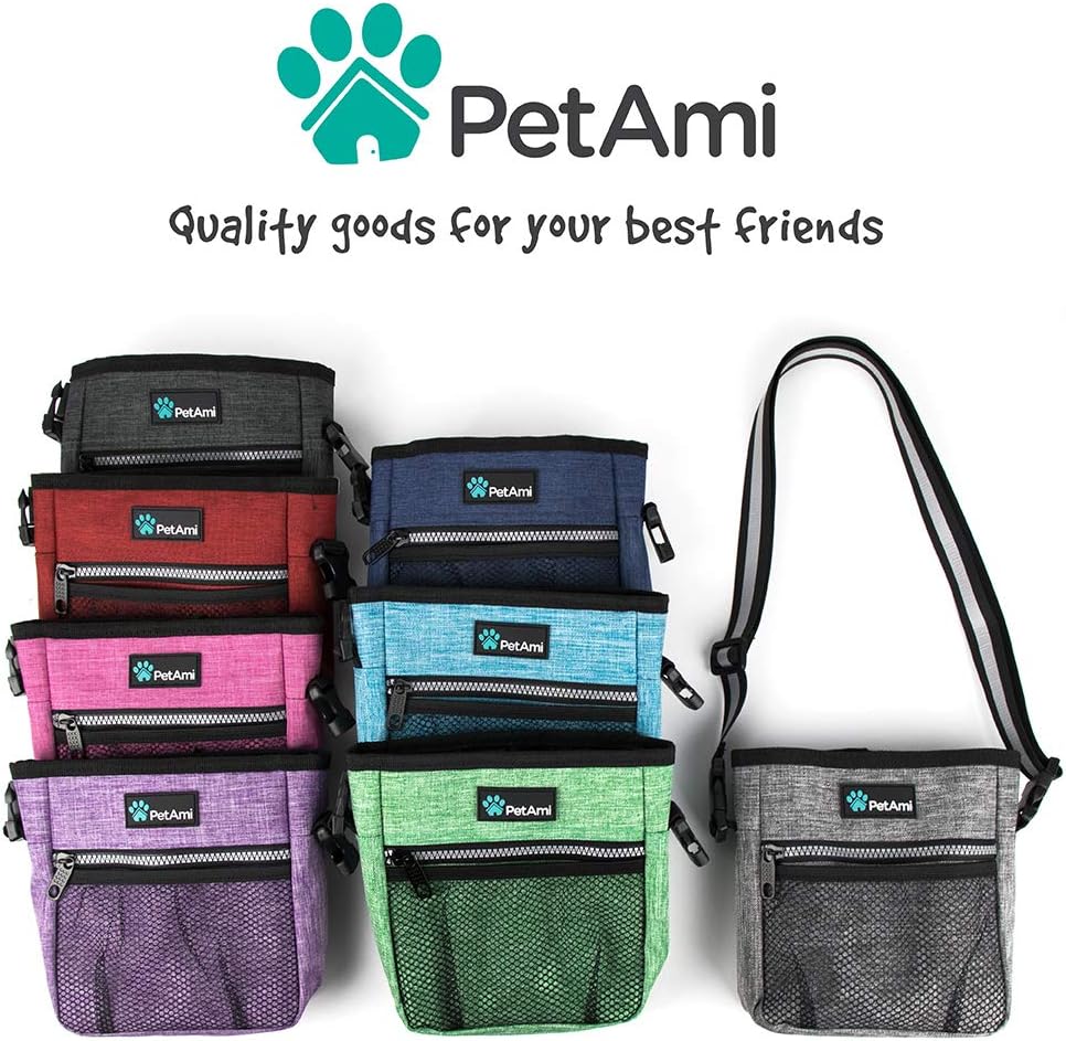PetAmi Hands Free Dog Treat Pouch for Training and Walking, Charcoal