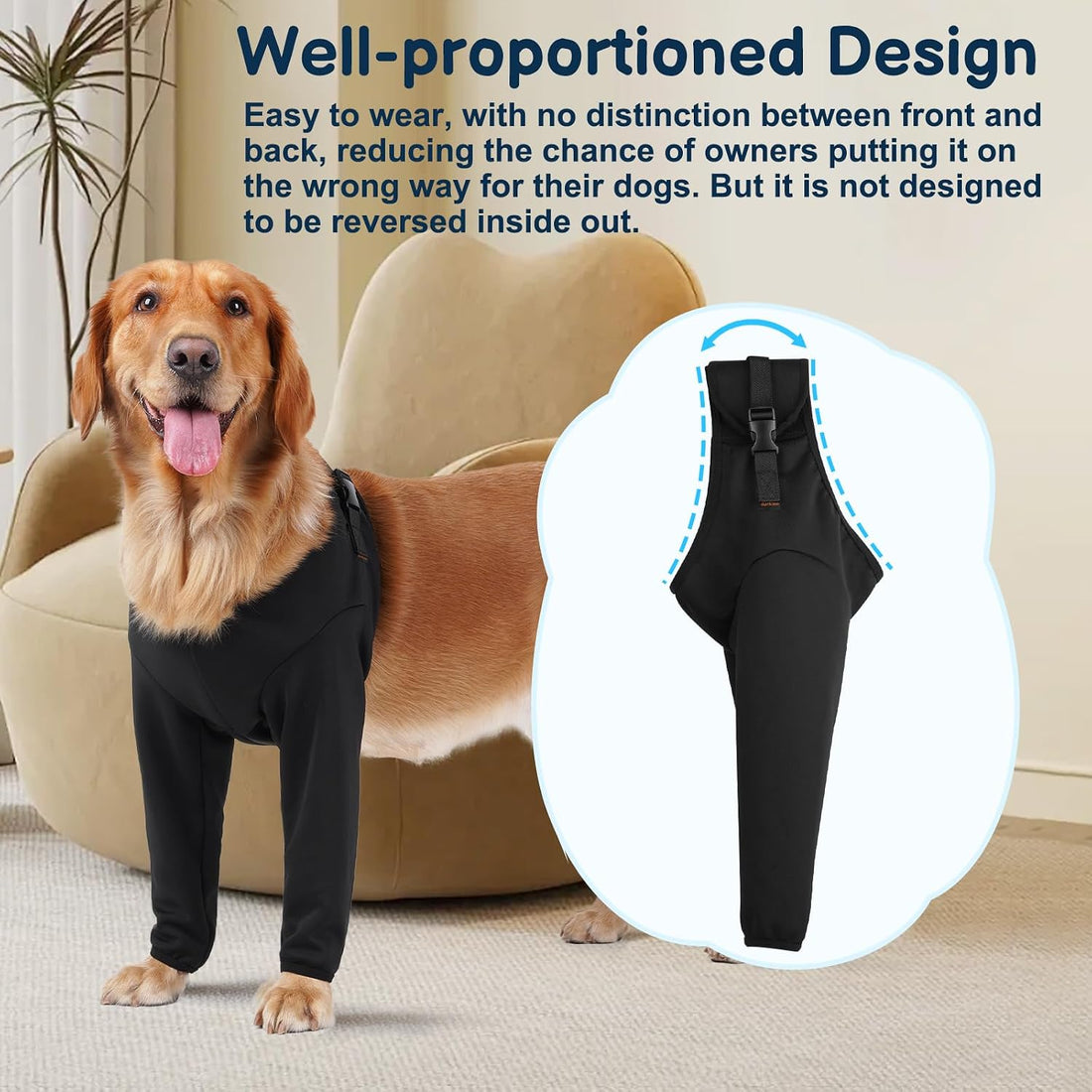 BARKLESS Dog Surgery Recovery Suit for Front Leg