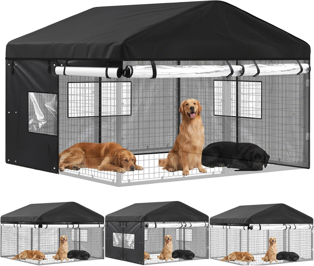 Oxford Cloth Kennel Cover Waterproof PVC Window