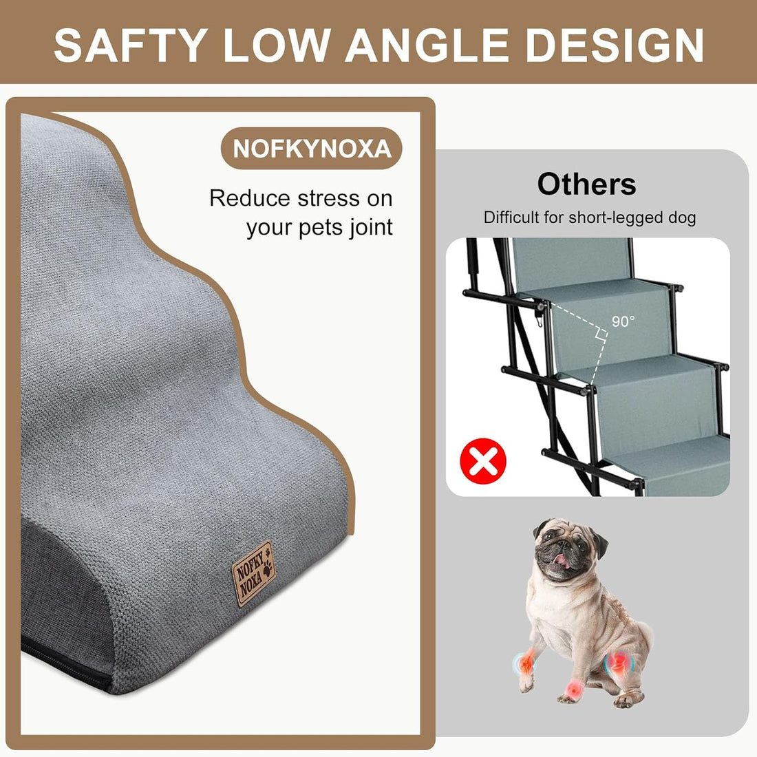 3-Step Dog Stairs for Small Dogs & Cats