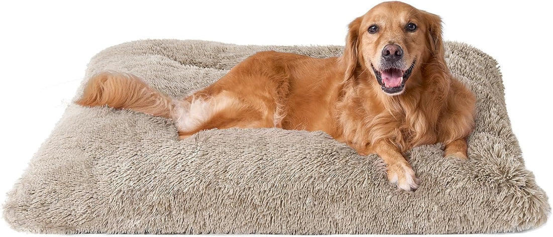 EHEYCIGA Fluffy Dog Crate Bed, Plush Extra Large Dog Pillow