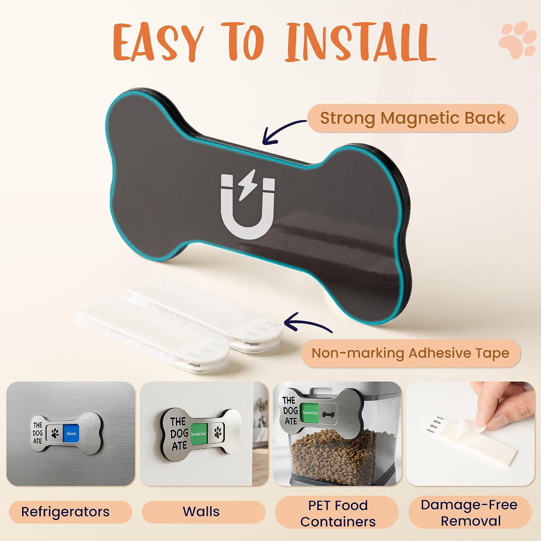 Dog Feeding Reminder Supplies with Magnet