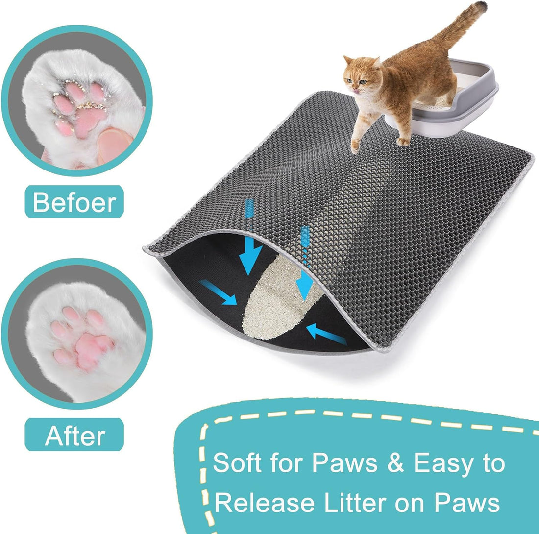 Extra large Cat Litter Mat, XXL 47x36 In, Large Cat Litter Box Mat