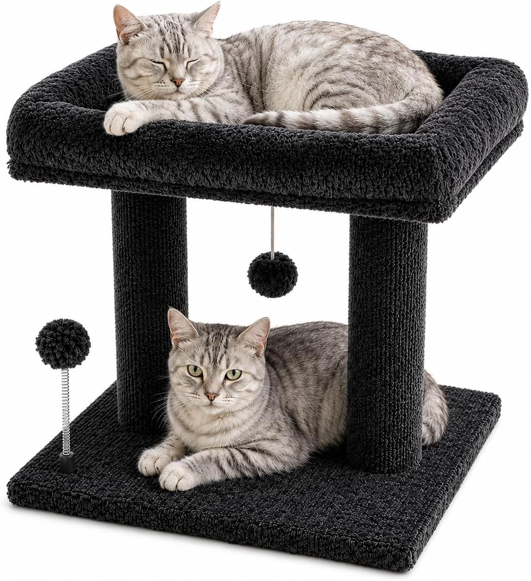 Carpet Cat Scratching Post Heavy Duty for Indoor Large Cats, Grey