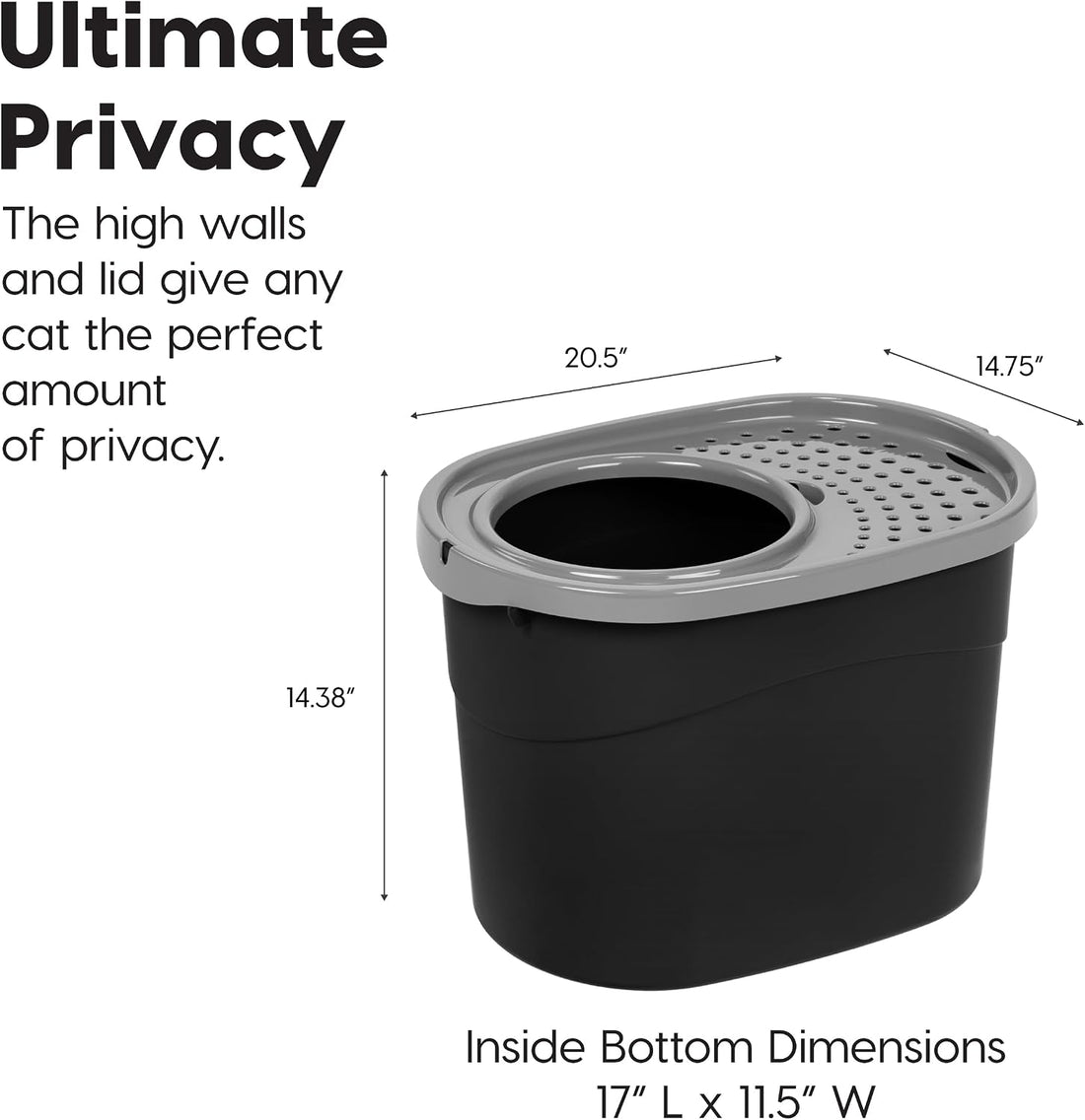 IRIS USA Cat Litter Box Large Top Entry with Lid Enclosed Covered