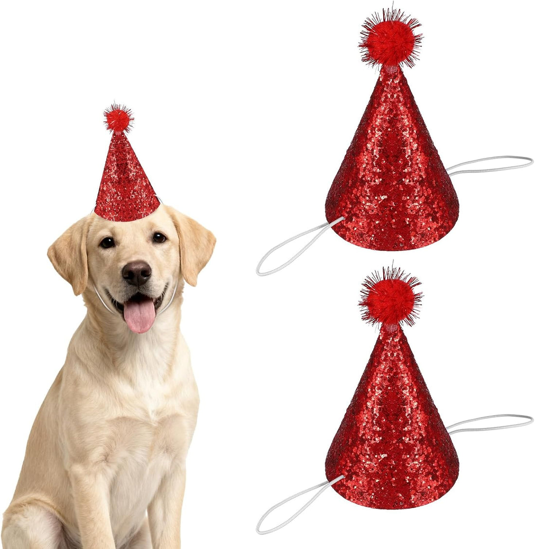 Dog Birthday Hat, Mini Small Dog Hats Cat Cobalt Blue, 2 Pcs