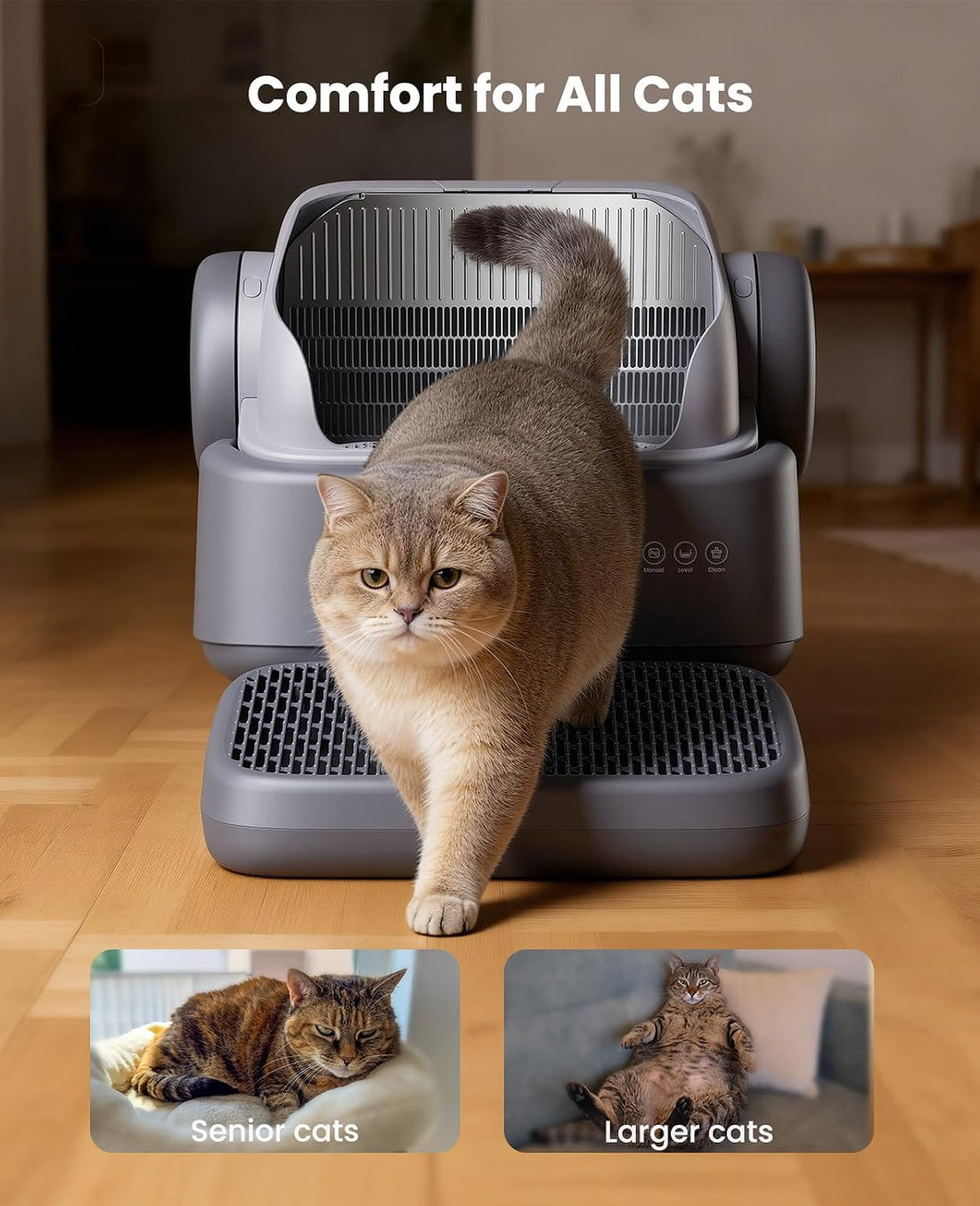 Oneisall Cat Stairs Ramp for Litter Box for Small and Elderly Cats