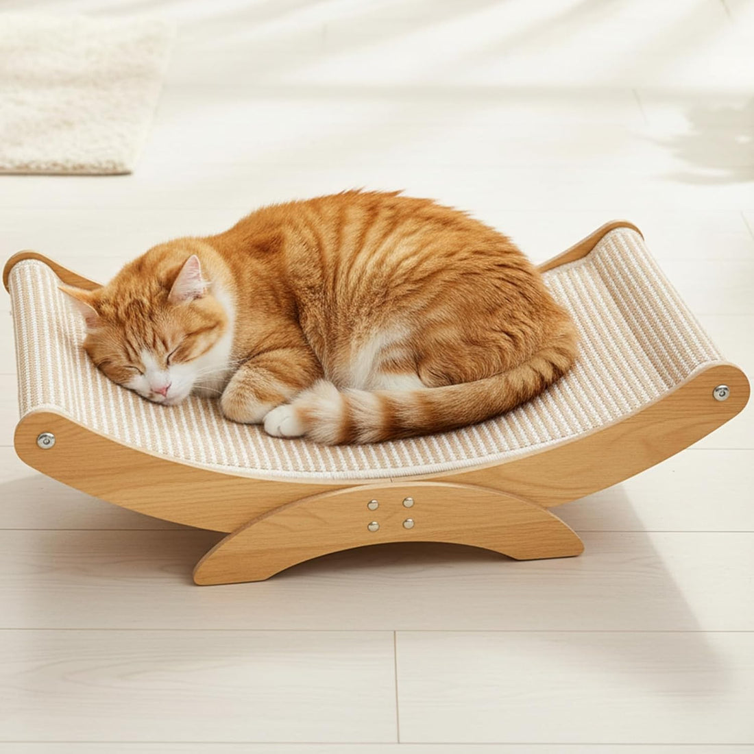 Large Cat Scratcher Bed, Cat Hammock with Sisal Scratch Pad
