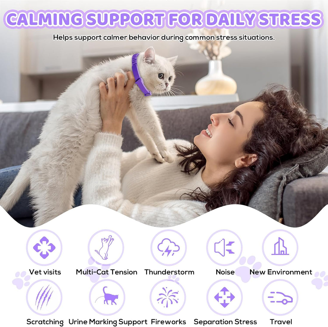 Calming Collar for Cats, 4 Pack Cat Pheromone Collar, 60-Day Each