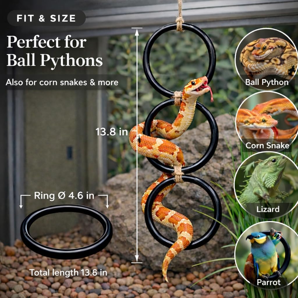2PCS Snake Climbing Rings for Ball Python