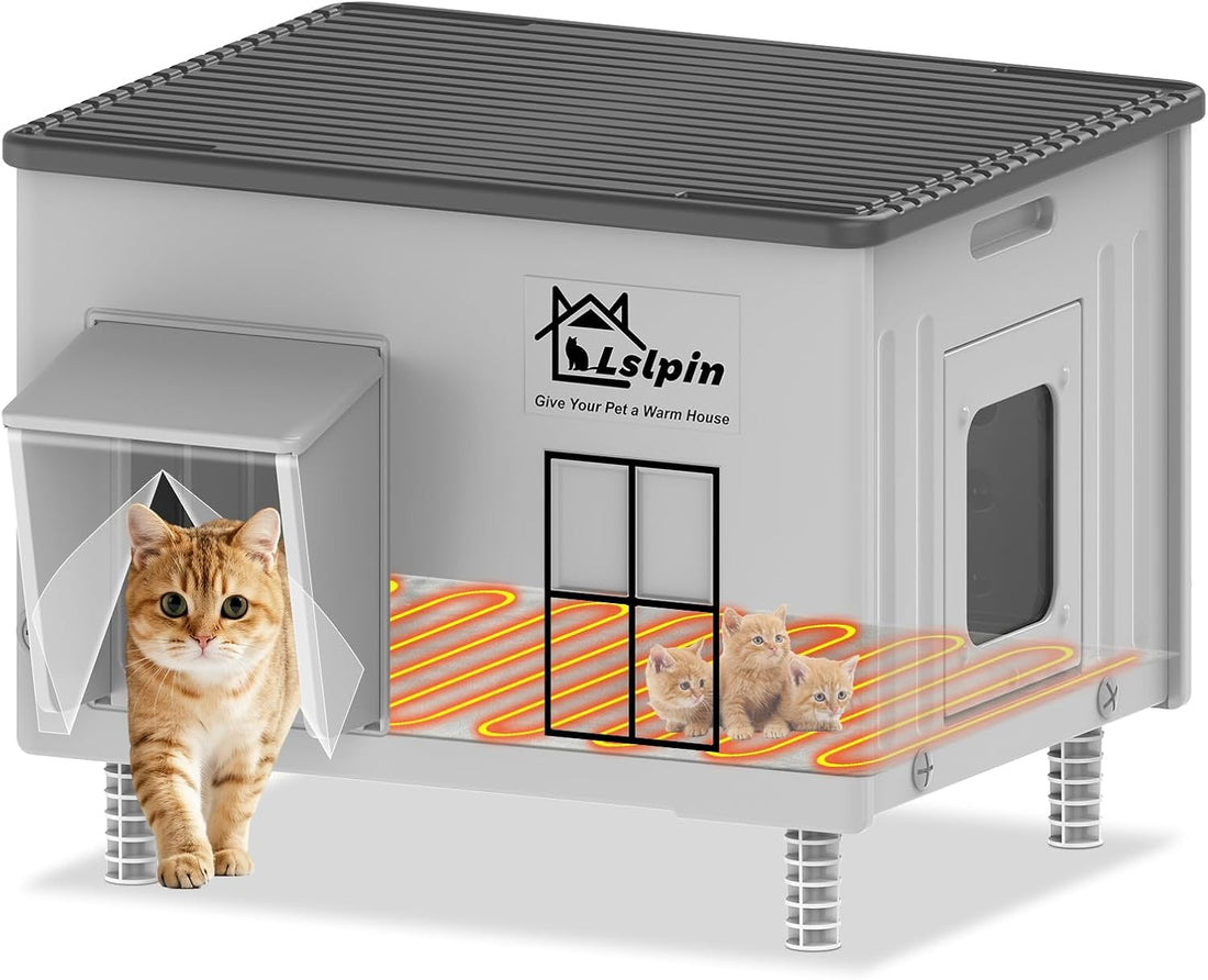 Large Heated Cat House for Outside Cats in Winter