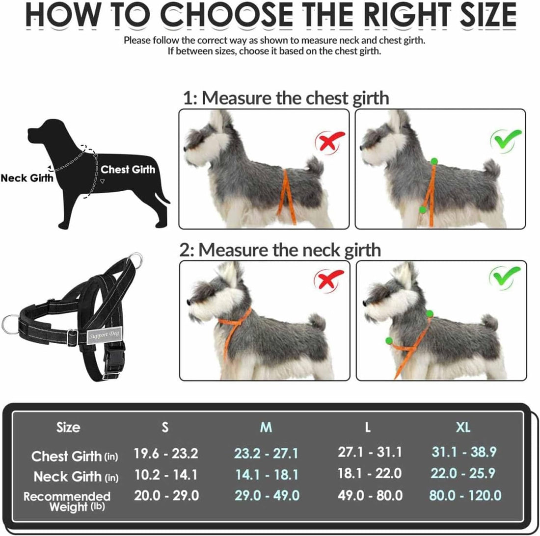 Lukovee No Pull Dog Harness and Leash Set, Soft Padded, with 5ft Leash