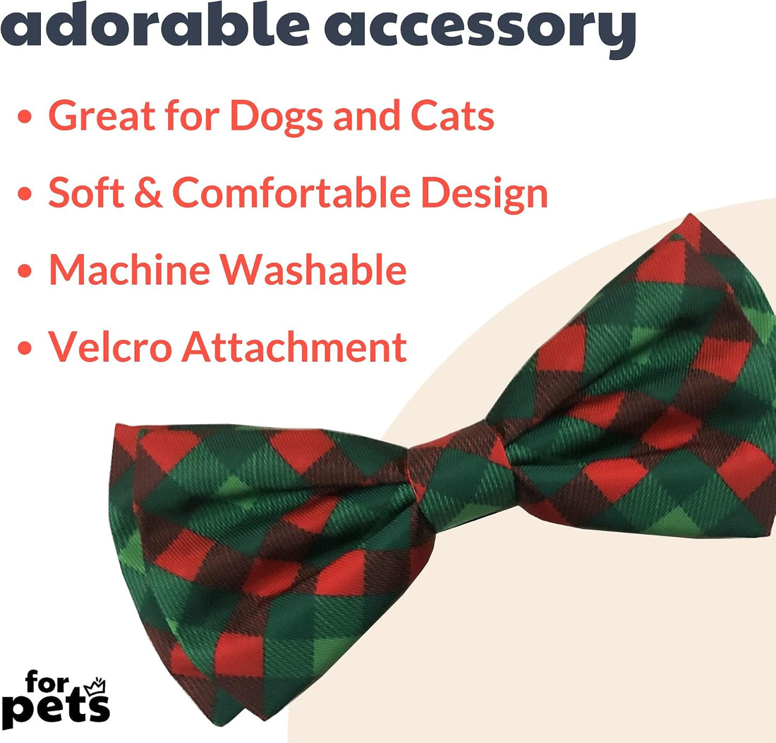 Huxley & Kent Pet Bow Tie for Dogs & Cats, Scottish Check