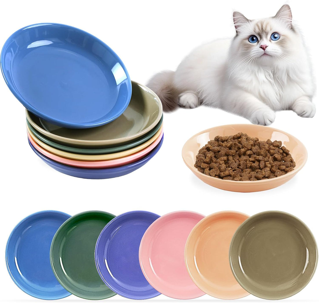Ceramic Cat Bowls, 5.9 Inch Cat Food Bowl Whisker Friendly