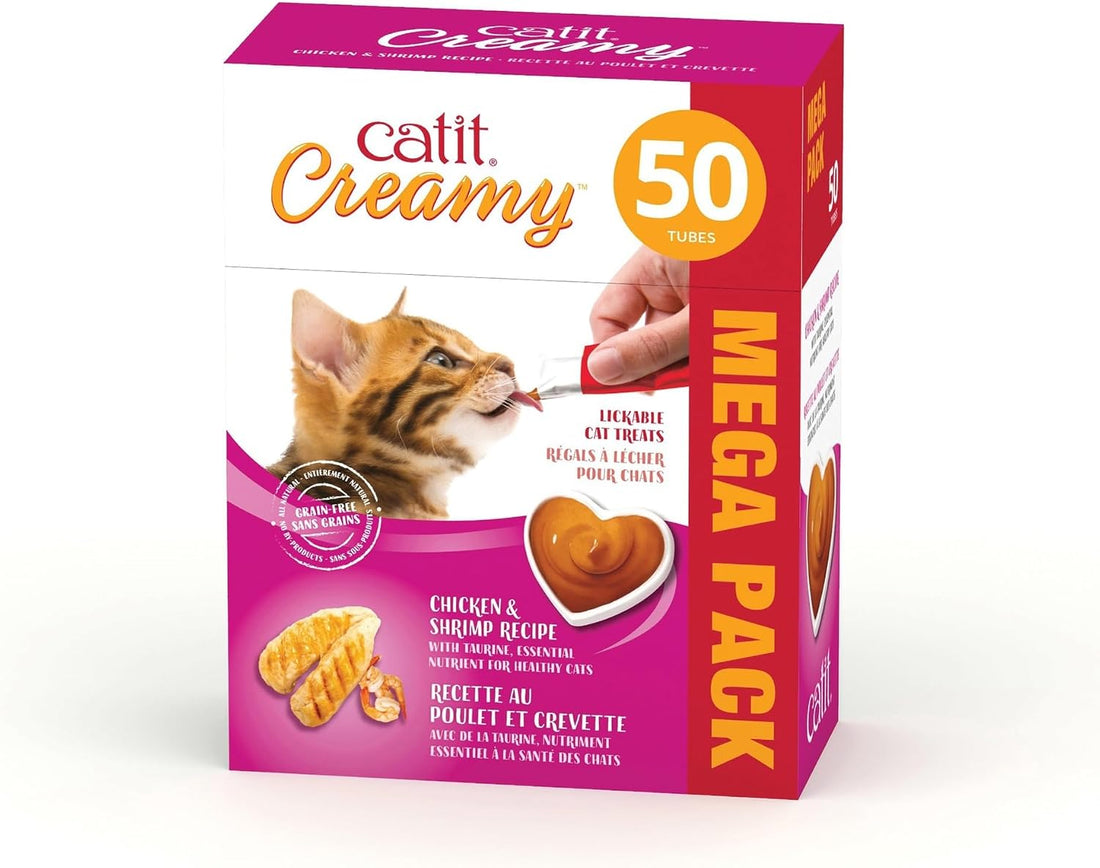 Catit Creamy Lickable Cat Treat, Assortment, 72-Pack