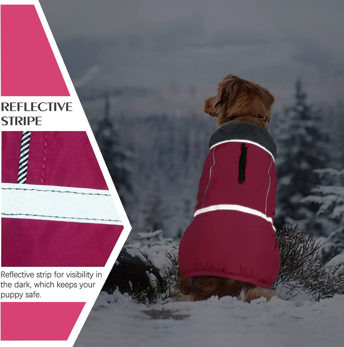 QBLEEV Warm Dog Coat, Reflective Dog Jacket