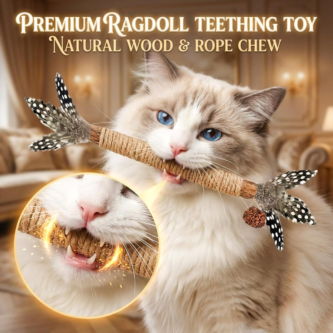 Cat Chew Toys Silvervine Sticks Dental Treat Feather 7Pack Indoor