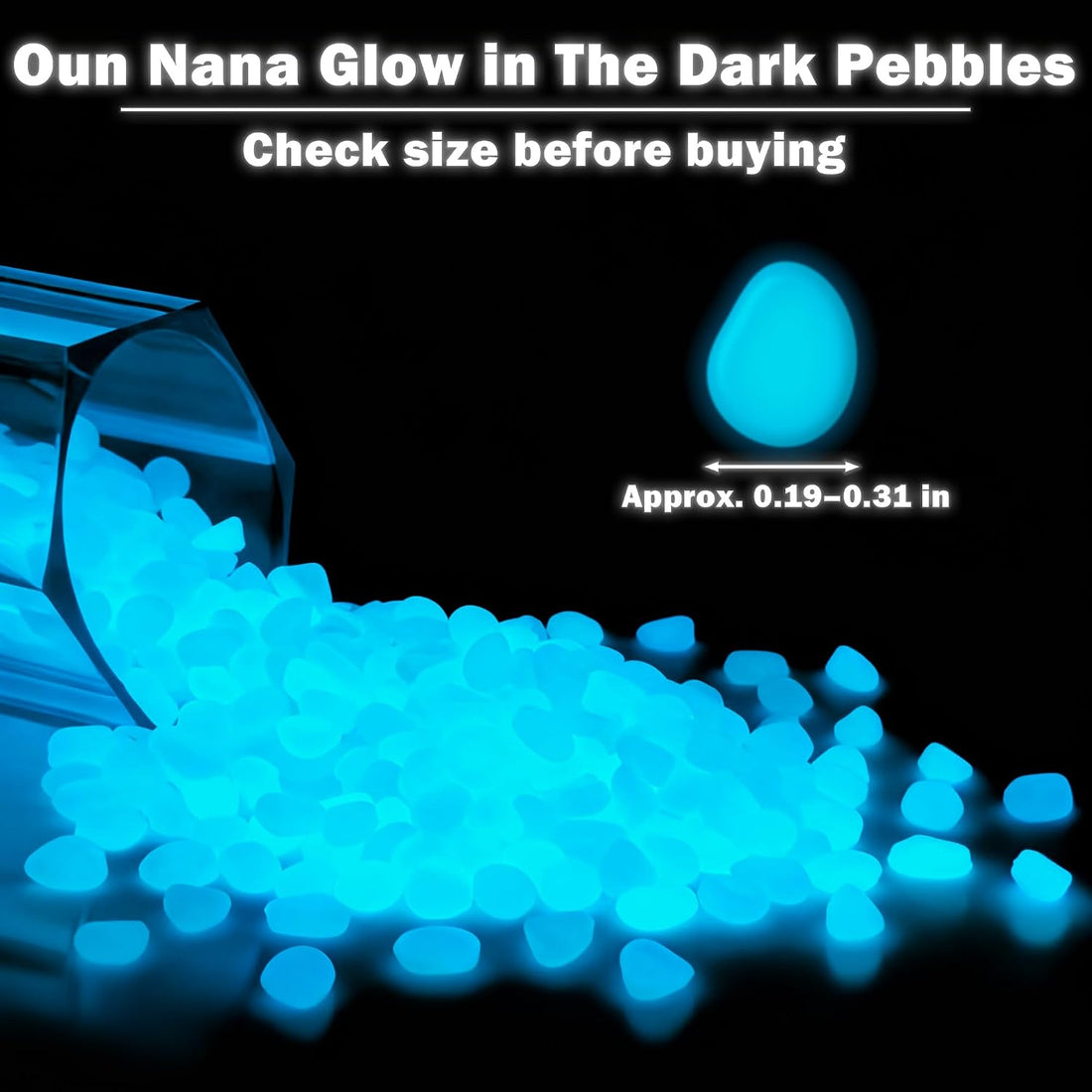 400pcs Glow in the Dark Rocks for Outdoor Garden & Aquarium