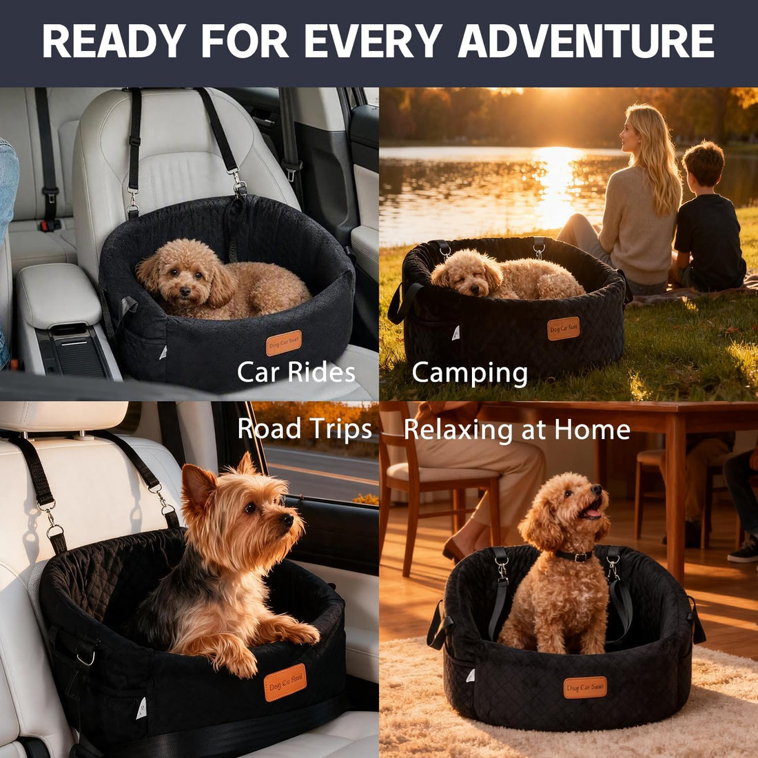 Dog Car Seat for Small Dogs, Elevated Pet Booster Seat