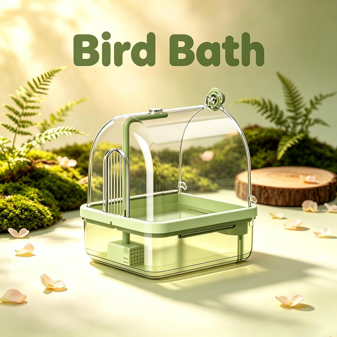 Automatic Bird Bath Shower for Cage, Indoor Clear Parrot Bath Box