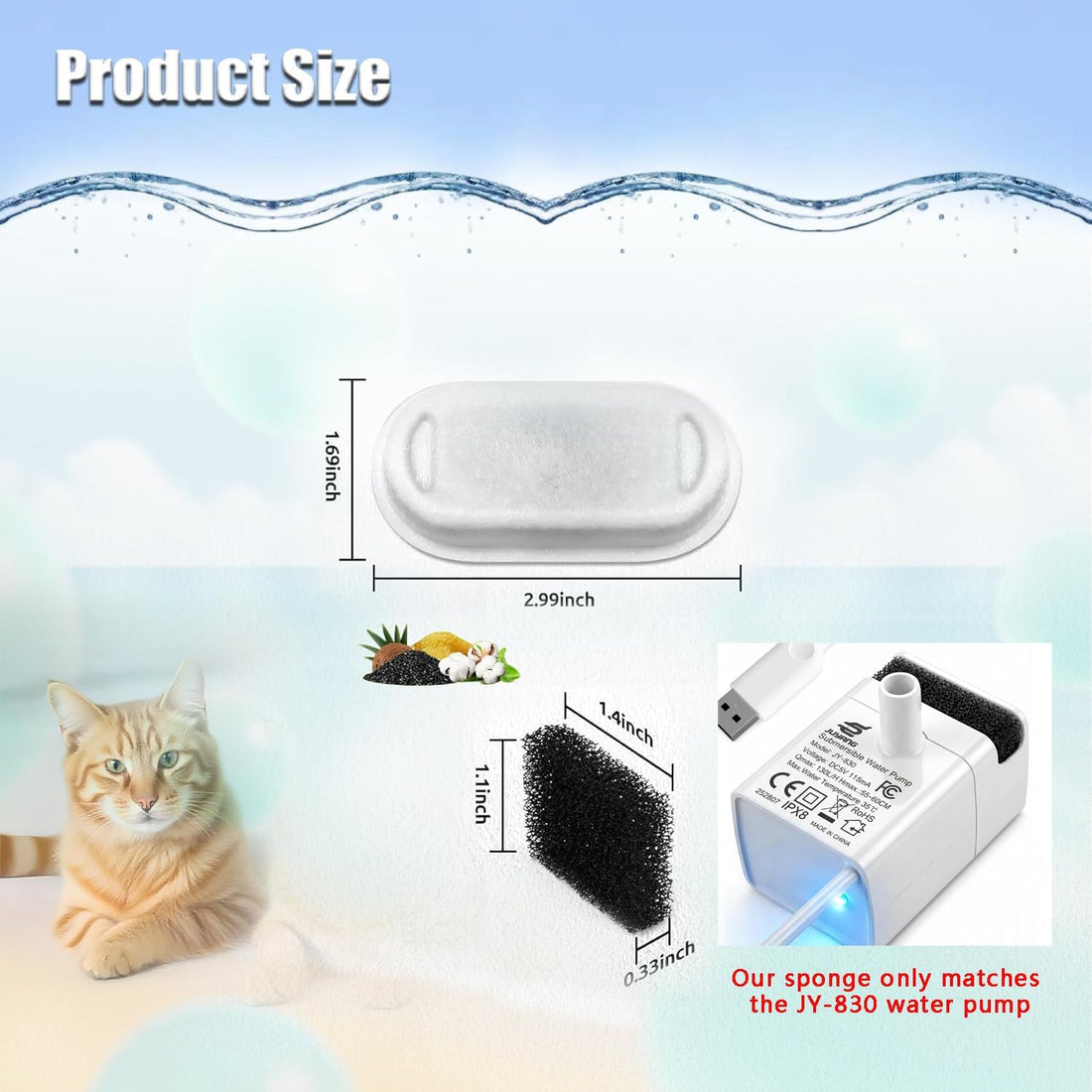 Cat Water Fountain Filter, 8 Pack Cat Fountain Filter Replacement