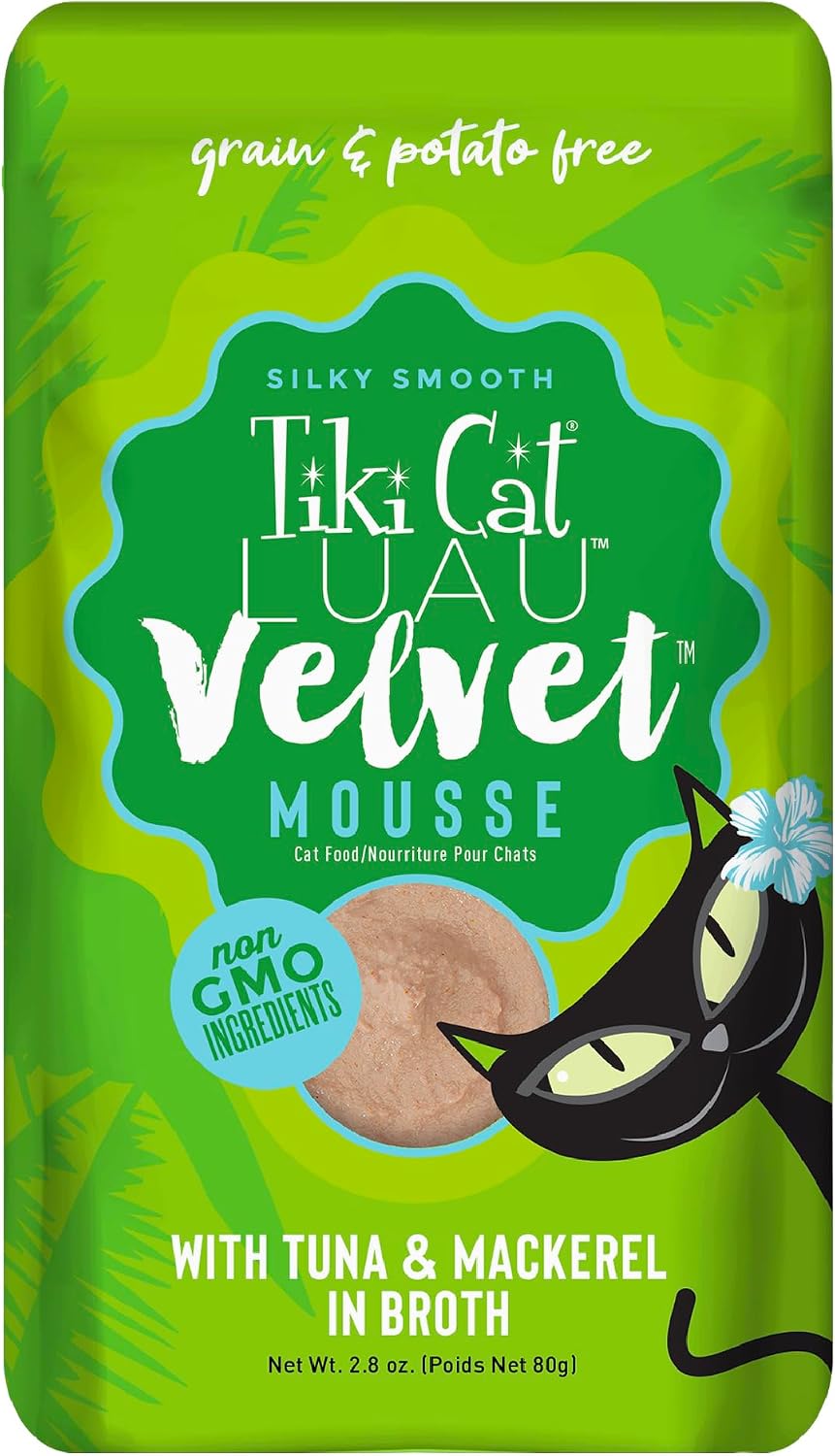 Tiki Cat Luau Velvet Mousse, Tuna & Mackerel in Broth