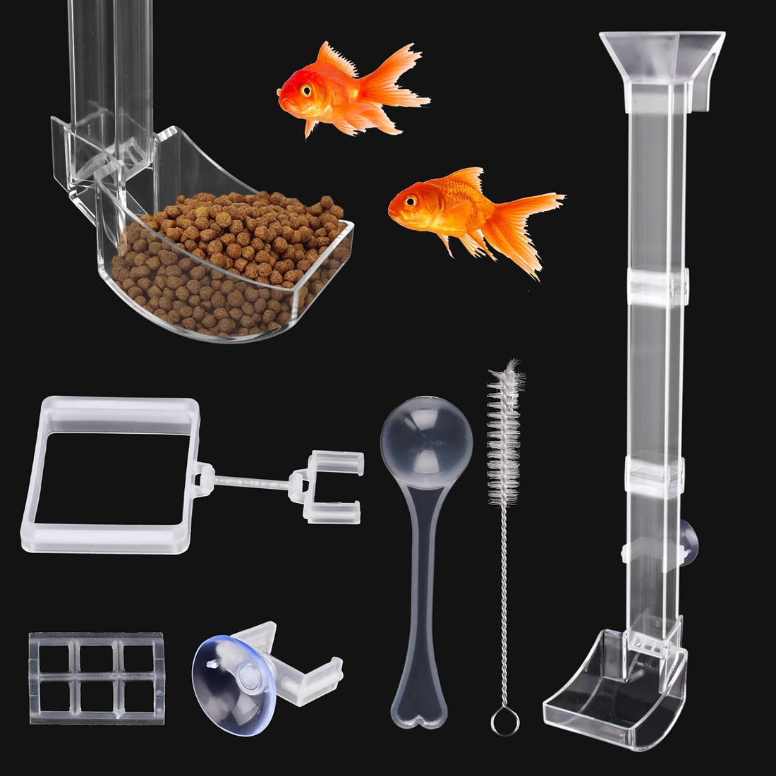 3-Level Adjustable Aquarium Shrimp Feeding Tube Set,Fish Tank Feeder