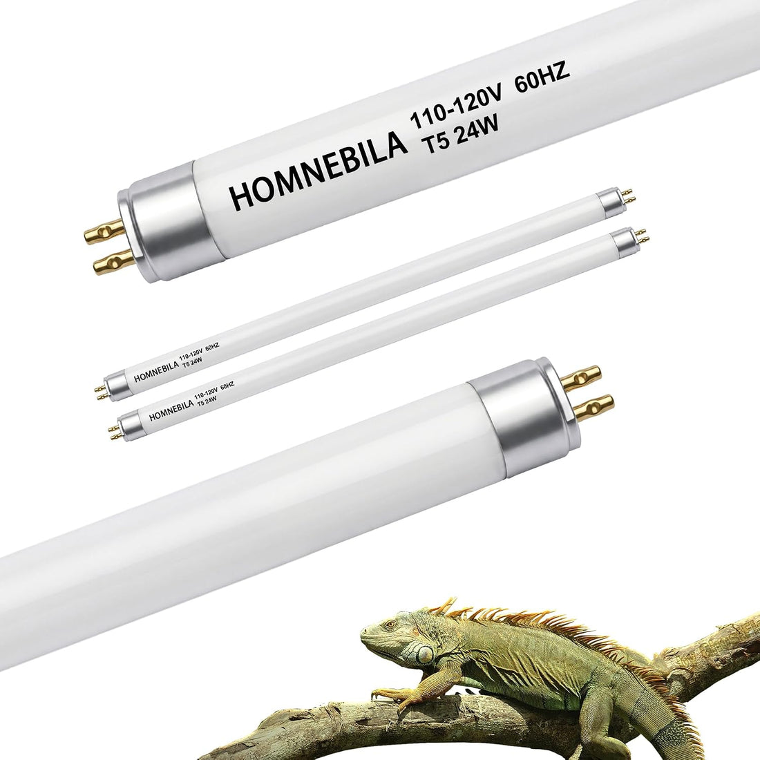 T5 10.0 UVB Reptile Light Bulb, 24W 22" 2-Pack for Bearded Dragon