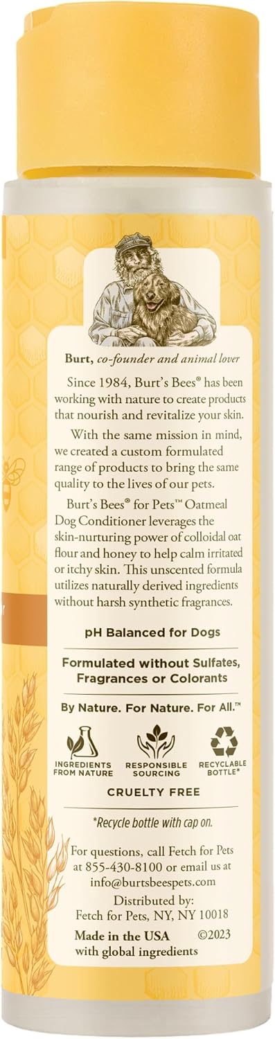 Burt's Bees for Pets Oatmeal Dog Conditioner with Colloidal Oat Flour